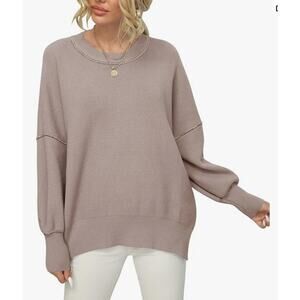 ANRABESS Crewneck Batwing Sleeve Oversized Pullover Sweater Top NWT Size XS